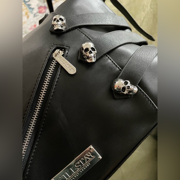 Rare Killstar Mace Tote Shoulder Bag Vegan Leather Skull Goth - Picture 10 of 13